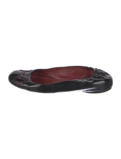 Pre-owned Gucci Horsebit Accent Patent Leather Ballet Flats In Blue