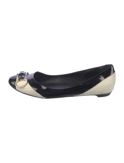Pre-owned Gucci Horsebit Accent Patent Leather Ballet Flats In Multi