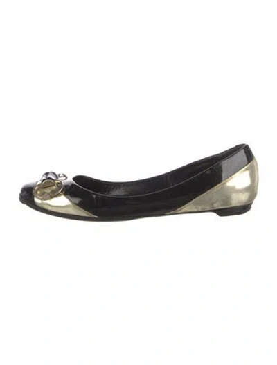 Pre-owned Gucci Horsebit Accent Patent Leather Ballet Flats In Multi