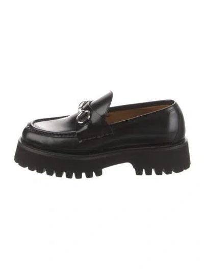 Pre-owned Gucci Horsebit Accent Patent Leather Loafers In Black