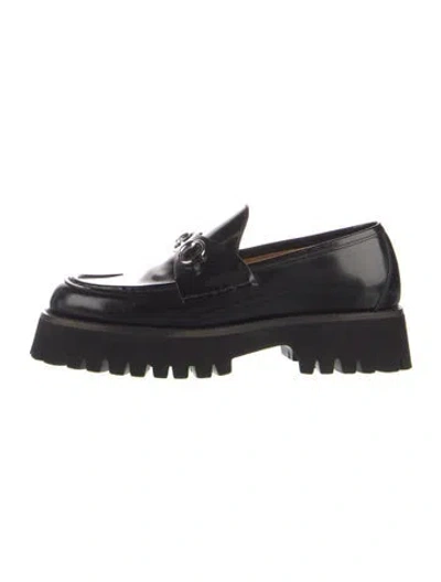 Pre-owned Gucci Horsebit Accent Patent Leather Loafers In Black