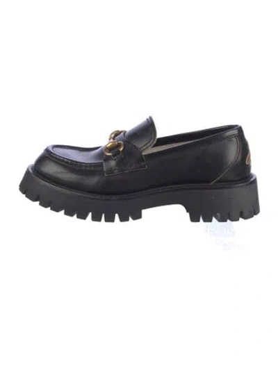 Pre-owned Gucci Horsebit Accent Patent Leather Loafers In Black
