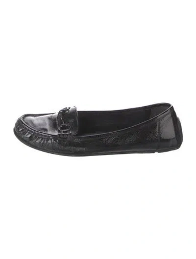 Pre-owned Gucci Horsebit Accent Patent Leather Loafers In Black