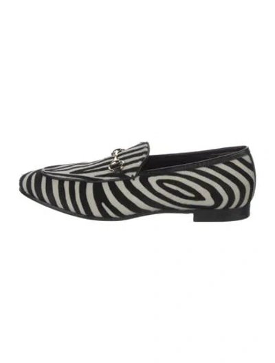 Pre-owned Gucci Horsebit Accent Ponyhair Loafers In Black