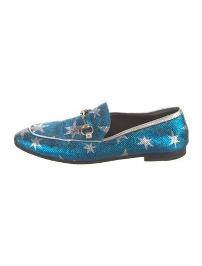 Pre-owned Gucci Horsebit Accent Printed Loafers