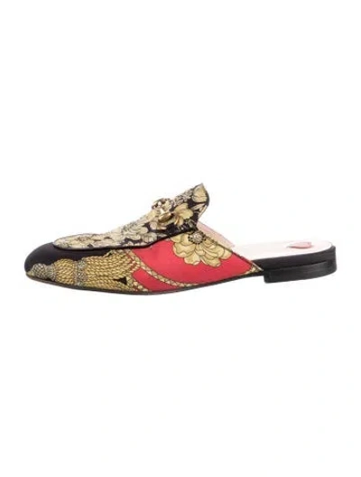 Pre-owned Gucci Horsebit Accent Printed Mules In Multi