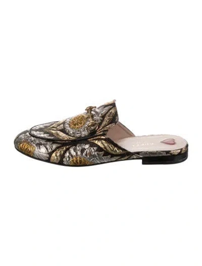 Pre-owned Gucci Horsebit Accent Printed Mules In Multi