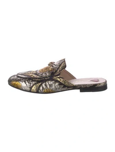 Pre-owned Gucci Horsebit Accent Printed Mules In Multi