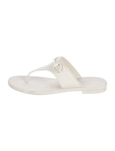 Pre-owned Gucci Horsebit Accent Rubber Slides In Neutral