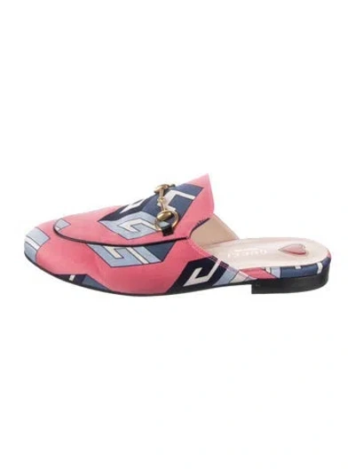 Pre-owned Gucci Horsebit Accent Satin Mules In Pink