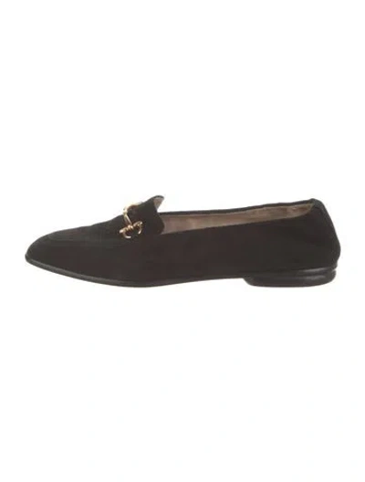 Pre-owned Gucci Horsebit Accent Suede Loafers In Brown