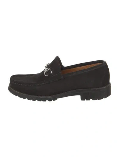 Pre-owned Gucci Horsebit Accent Suede Loafers In Multi