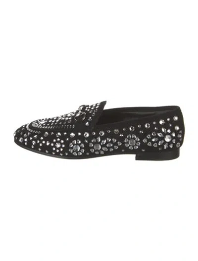 Pre-owned Gucci Horsebit Accent Suede Loafers W/ Tags In Black