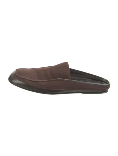 Pre-owned Gucci Horsebit Accent Suede Slippers In Brown