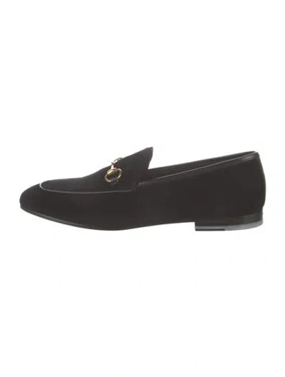 Pre-owned Gucci Horsebit Accent Velvet Loafers W/ Tags In Black