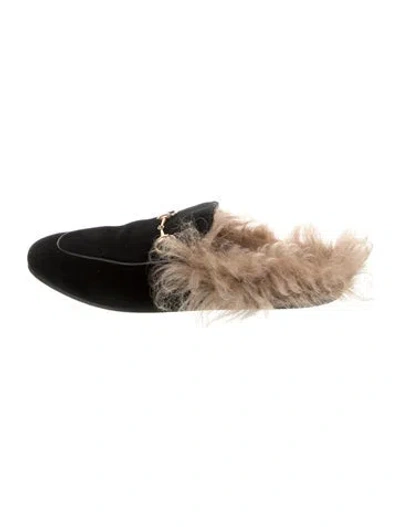 Pre-owned Gucci Horsebit Accent Velvet Mules In Multi