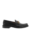 Gucci Horsebit Almond-toe Loafers In Black