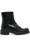 Gucci Horse Collar Button-down Short Boots In 黑色