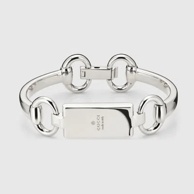 Gucci Horsebit Motif Bangle Bracelet In Silver