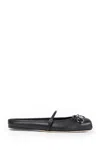 Gucci Leather Ballet Flats Featuring Metal Detail In Black