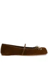 Gucci Horsbit Ballet Flats In Brown