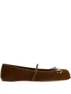Gucci Beige Ballet Shoes With Horsebit And Bow Detail In Gg Canvas Woman In Brown