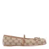 Gucci Women Horsebit Gg Supreme Ballet Flats In Neutral