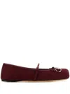 Gucci Bordeaux Ballet Shoes With Horsebit And Bow Detail On The Front In Canvas Woman In Burgundy