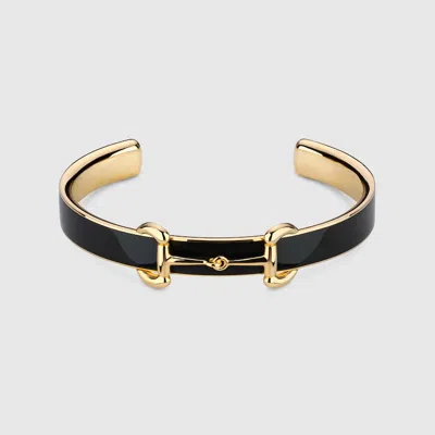 Gucci Horsebit Bangle Bracelet With Enamel In Gold