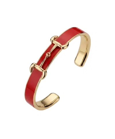 Gucci Horsebit Bangle Bracelet With Enamel In Red