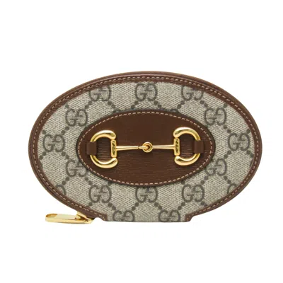 Gucci Horsebit Beige Calfskin Wallet  () In Multi