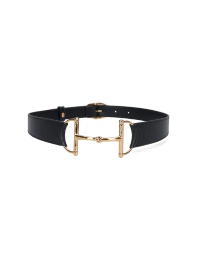 Gucci 'horsebit' Belt In Black