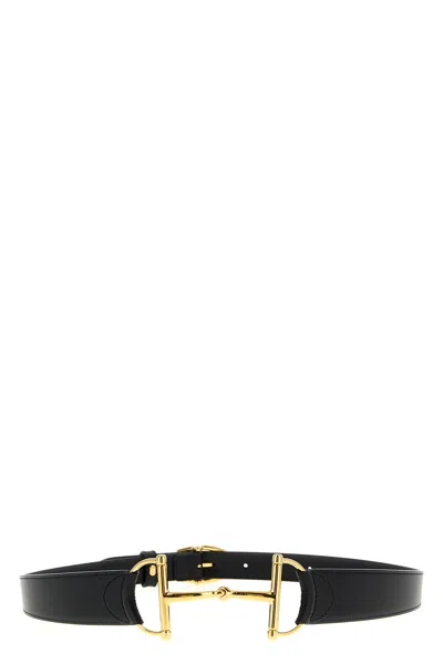 Gucci Women Horsebit Belt In Black