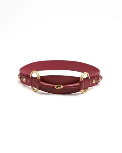 Gucci Horsebit Belt, Size 80 In Burgundy