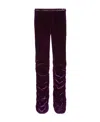 Gucci Horsebit Belted Velvet Slim-leg Trousers In Purple