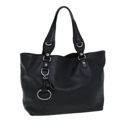 Gucci Horsebit Black Canvas Tote Bag ()