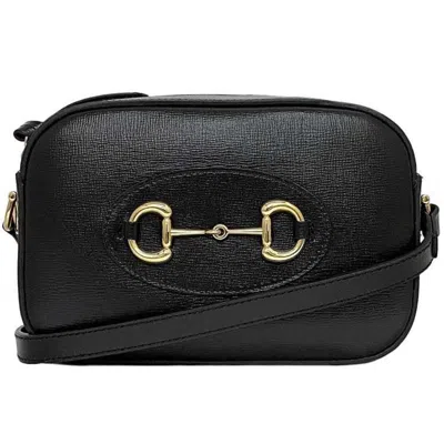 Pre-owned Gucci Horsebit Black Leather Pochette Shoulder Bag ()