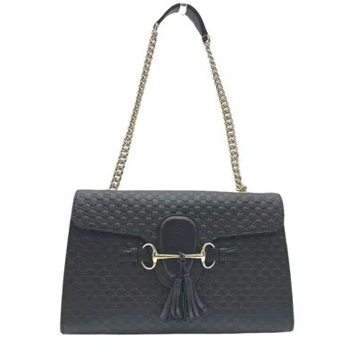 Gucci Horsebit Black Leather Shoulder Bag ()