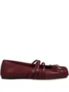 Gucci Ballet Flats In Rosso Ancora With Horsebit In Burgundy