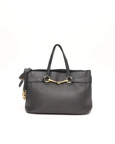 Gucci Horsebit Bright Bit Tote Bag In Black