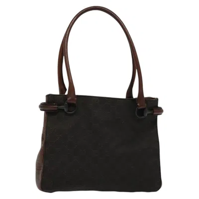 Pre-owned Gucci Horsebit Brown Canvas Tote Bag ()