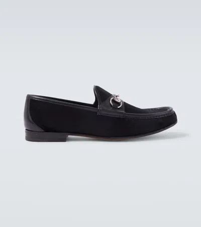 Gucci Horsebit Calf Hair Loafers In Black