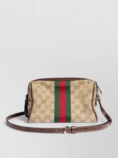 Gucci Horsebit Canvas Belt Bag In Brown