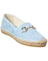 Gucci Horsebit Canvas Espadrille In Eden Light Blue