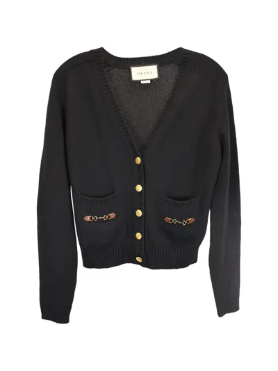 Pre-owned Gucci Horsebit Cardigan In Black
