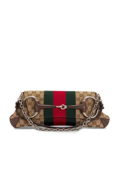 Pre-owned Gucci Horsebit Clutch In Beige