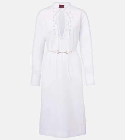 Gucci Midikleid Horsebit Aus Baumwollpopeline In White