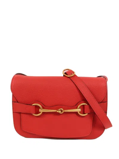 Pre-owned Gucci Horsebit Cross Body Bag In Red
