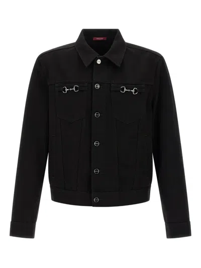 Gucci Horsebit Denim Jacket In Black