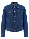 Gucci Horsebit Denim Jacket Puffer Jackets Blue In Blue